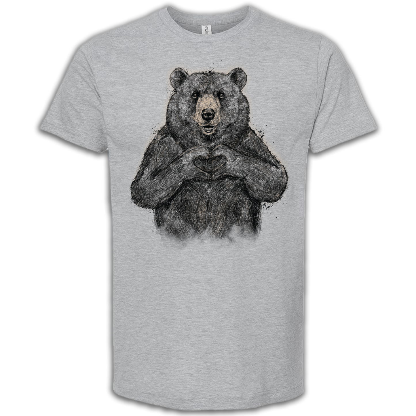 Bear Heart - Heather Grey